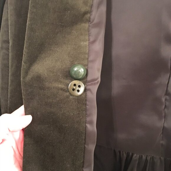 Talbots Dark Olive Green Velvet Blazer 16W - Picture 7 of 8